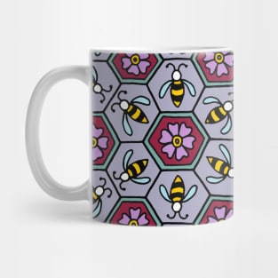 Honey Bees and Honeycomb Purple Mug